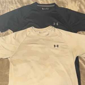 Under Armour Men's Black and Tan Short Sleeve Tees